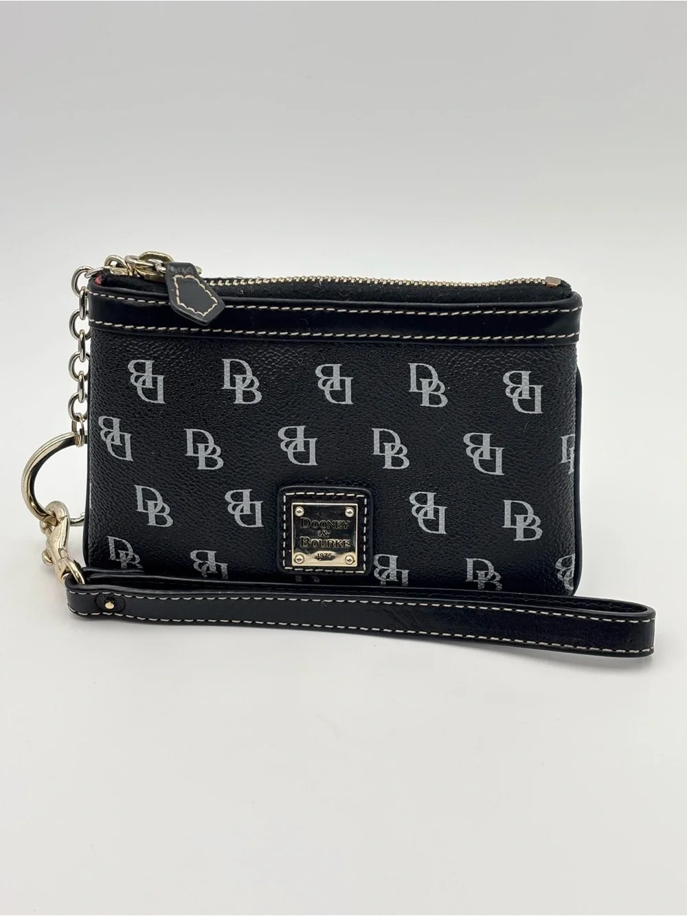 Dooney & Bourke‎ Black Logo Wristlet with Detachable Strap